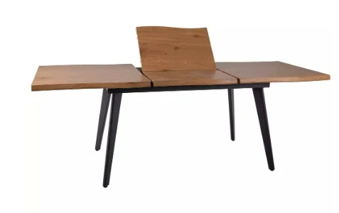Jedálenský stôl FRESNO dub/čierny rám 150(210)X90