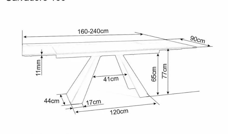 Jedálenský stôl WESTIN CERAMIC TYRKYSOVÝ OSSIDO VERDE  / MAT ČIERNA (160-240)X90