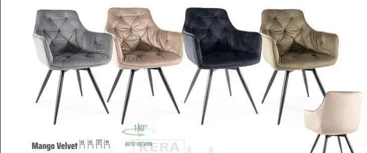 MANGO VELVET jedálenská stolička ČIERNA/BLUVEL TM.BÉŽOVÁ 40 - NA SKLADE!