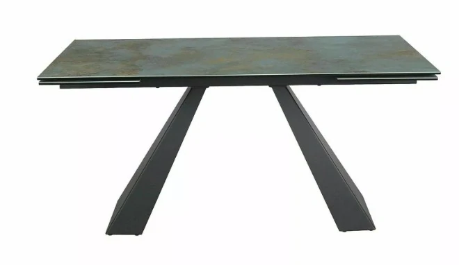 Jedálenský stôl WESTIN CERAMIC TYRKYSOVÝ OSSIDO VERDE  / MAT ČIERNA (160-240)X90