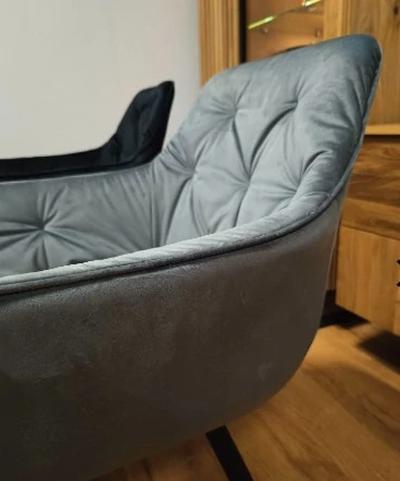 MANGO VELVET jedálenská stolička ČIERNA/BLUVEL Sivá 14 - NA SKLADE!