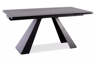 Stôl SALVADORE CERAMIC šedá MARMUR/čierny matný (160-240)X90